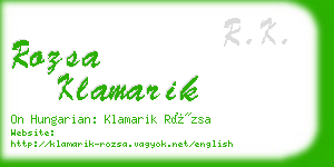 rozsa klamarik business card